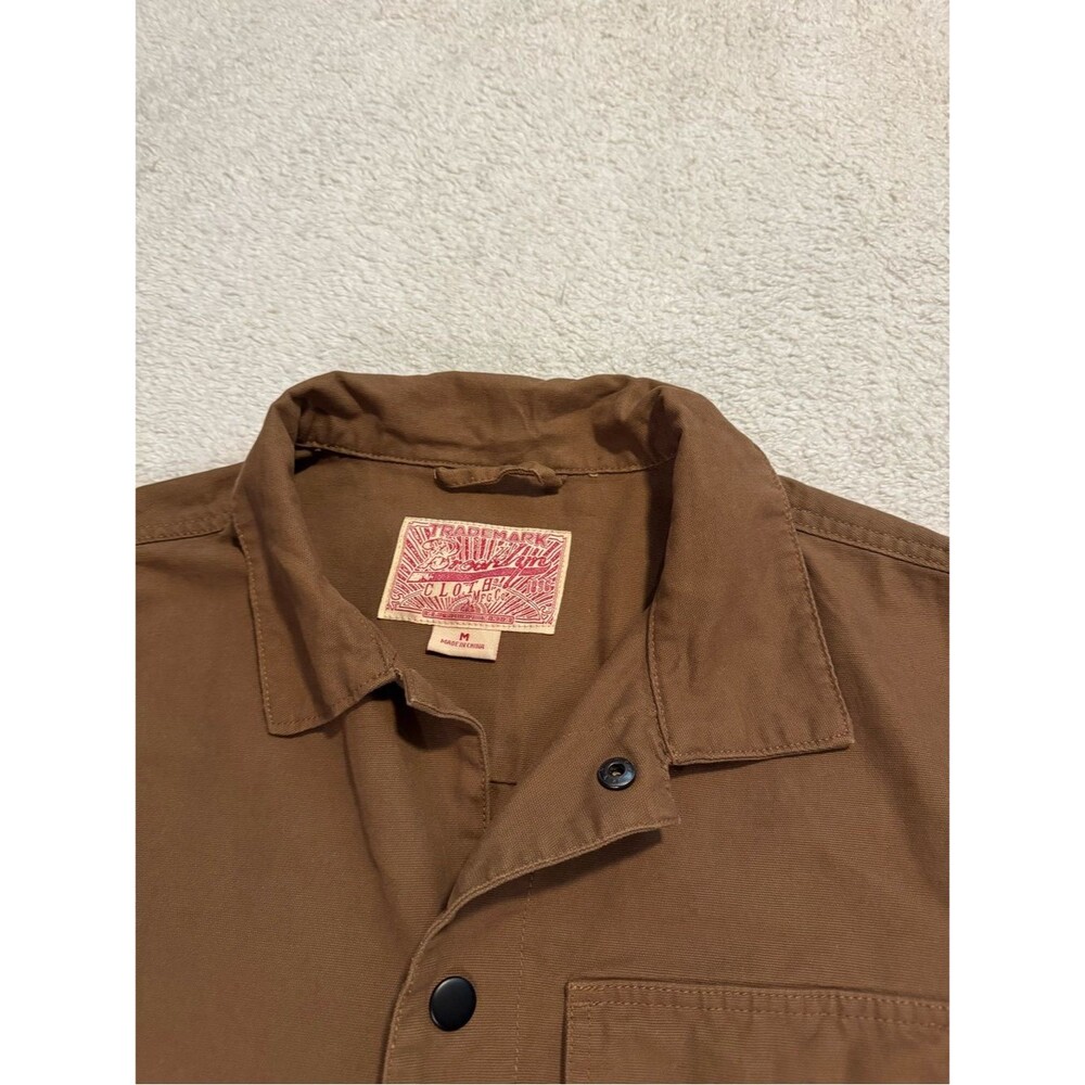 Brooklyn Cloth Jacket Mens M Brown Work Canvas Embroidered Patch Gorp Utility - Picture 3 of 13